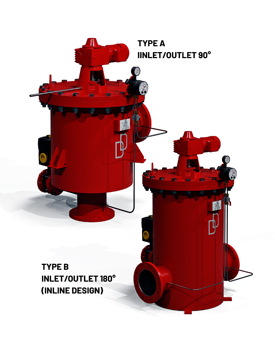 Backwash drum filter with various flange options