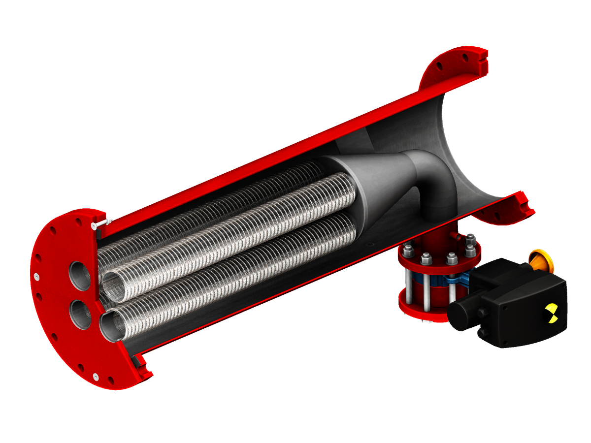 Sectional view of JET filter housing