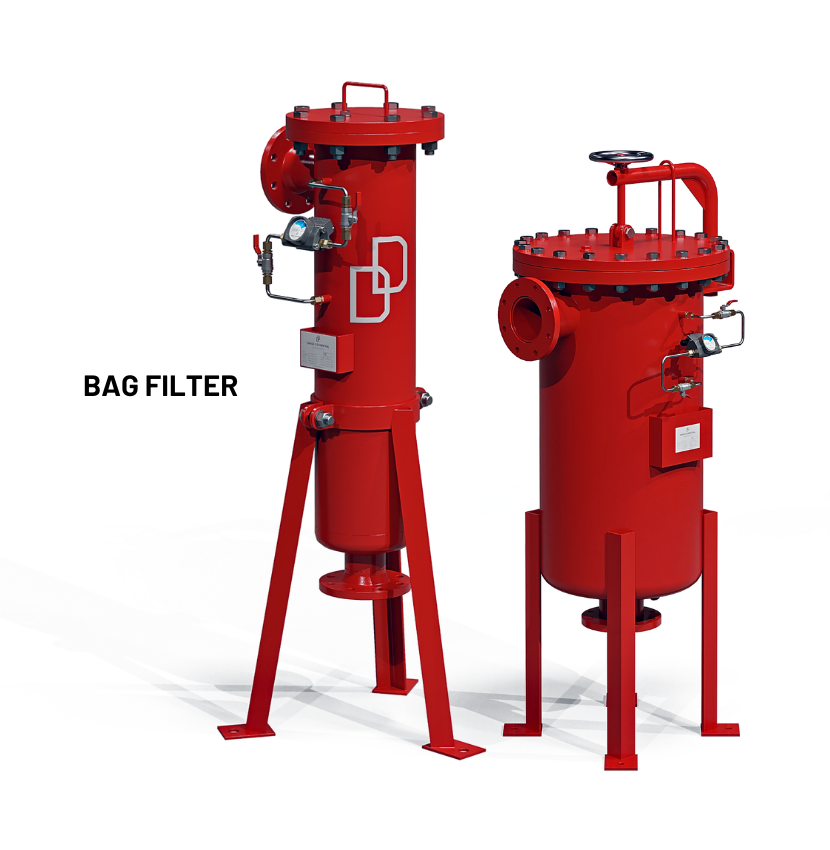 Bag filter solid-liquid separation in water treatment